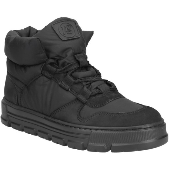 PAUL GREEN WOOL LINED PUFFER LACE UP SNEAKER BOOT IN BLACK NWT WOMEN'S SIZE US 6